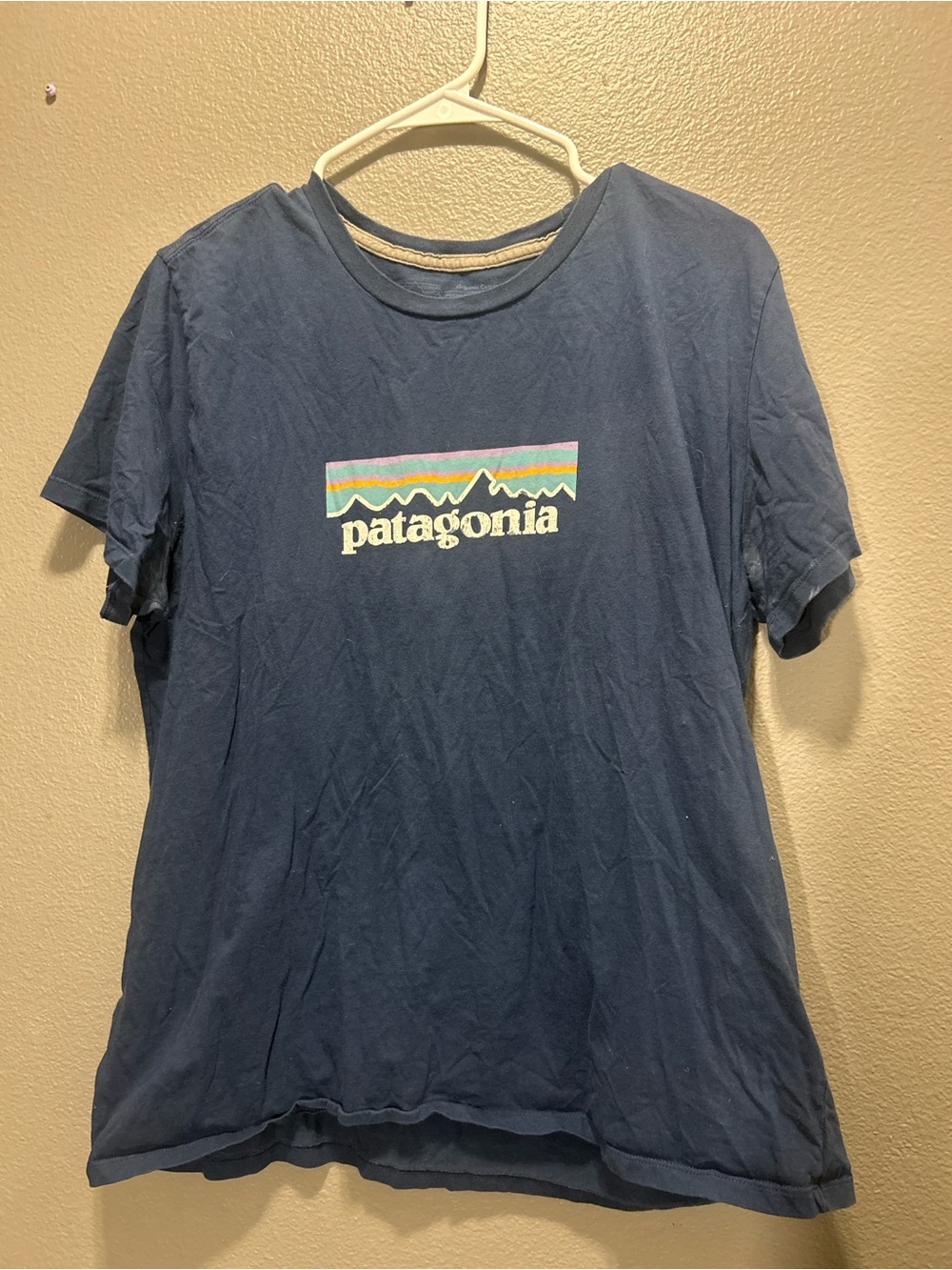 Patagonia Women's Pastel P-6 Logo Organic Cotton Crew T-Shirt Navy XL